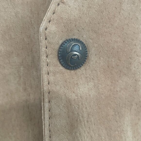 Cripple Creek Suede Leather Vest Western Cowboy Rodeo Ranch Wear Festival XL Tan - Picture 8 of 9